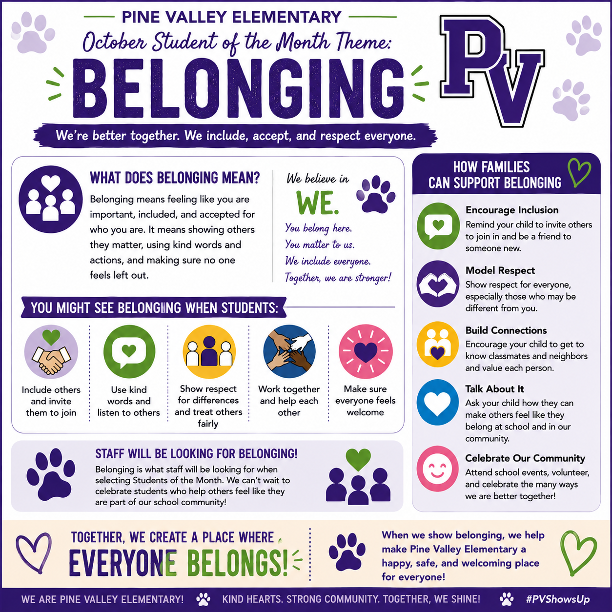 Belonging: Student of the Month and SEL October Theme