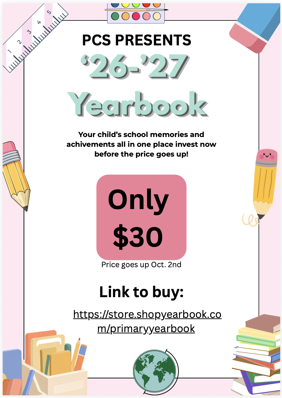PCS Yearbook "Flash Sale" - lowest price of the year! 