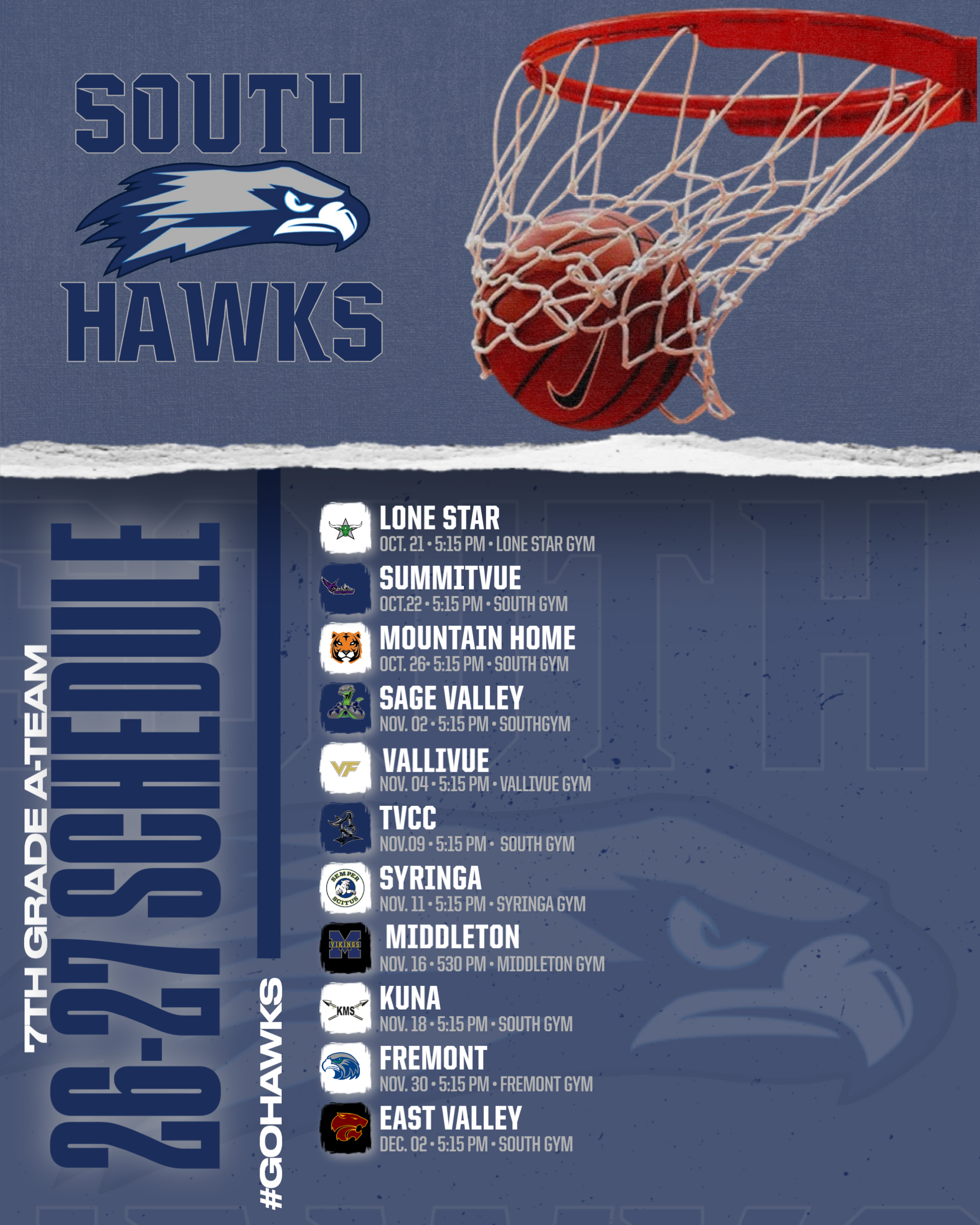 Game Day Schedules
