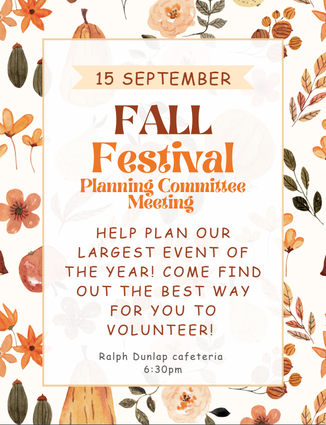 Fall festival planning committee meeting!
