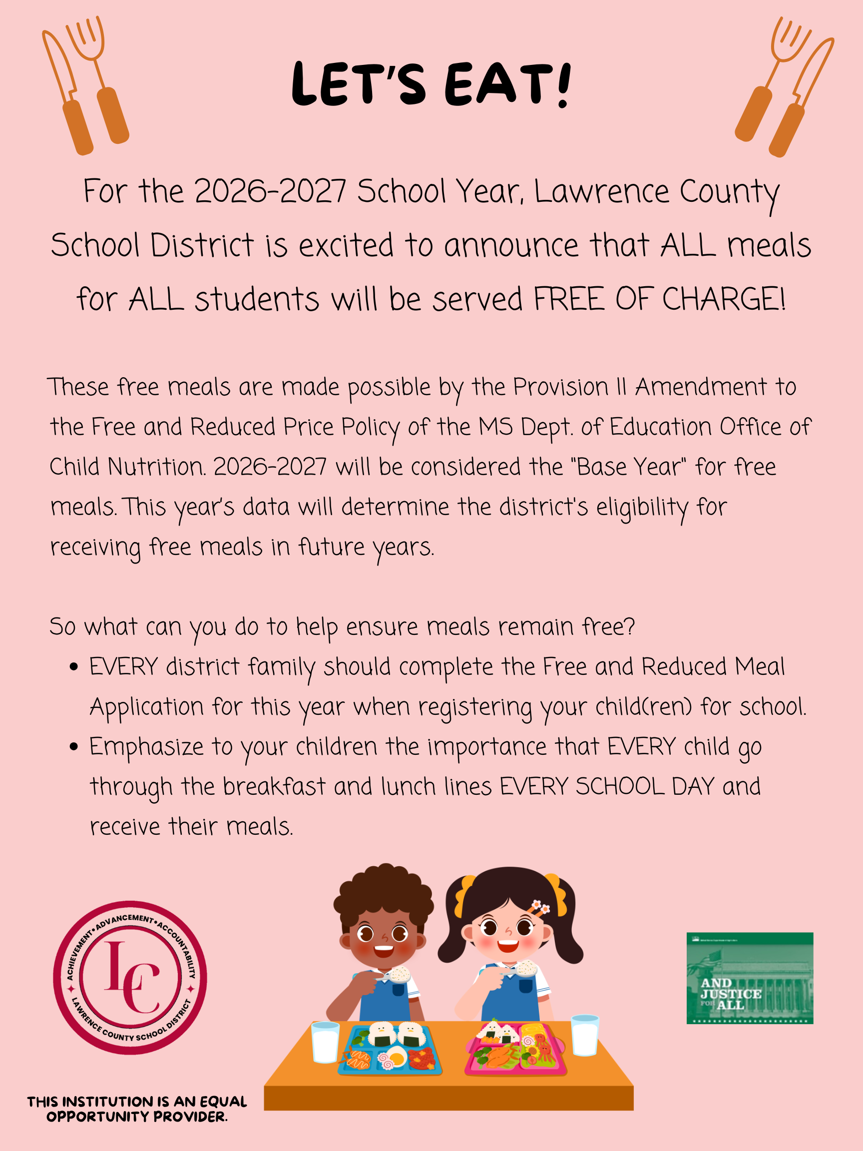 Breakfast and Lunch Free for All District Students This Year