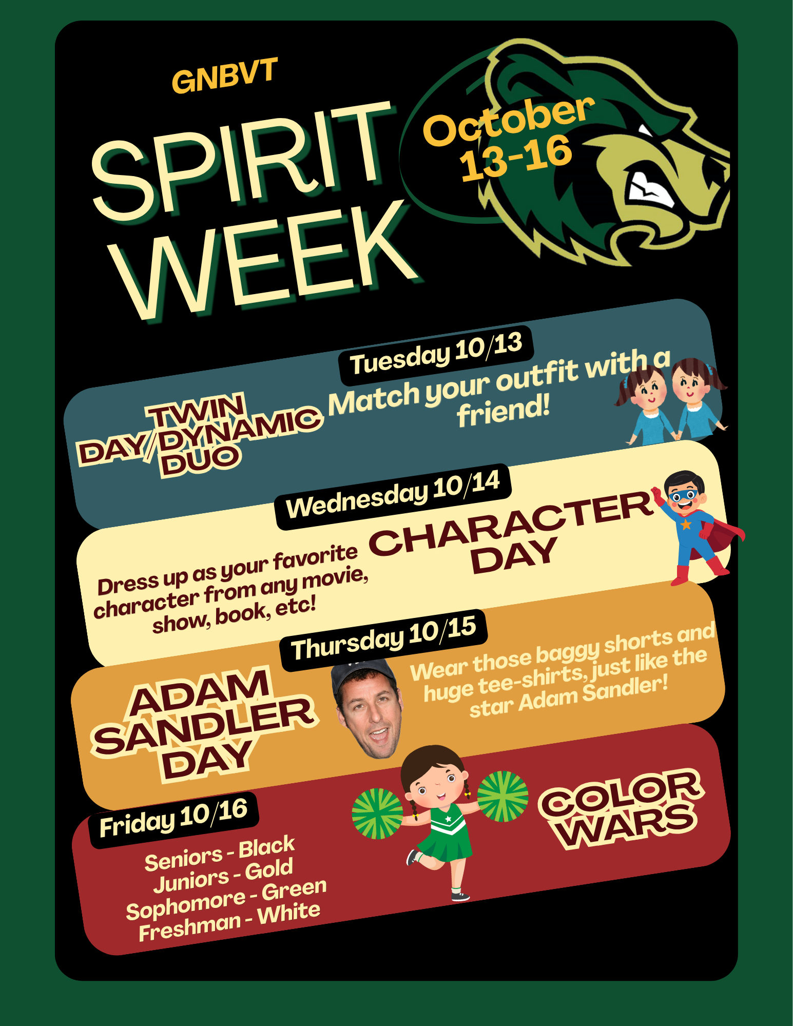 Homecoming and Spirit Week are coming up!