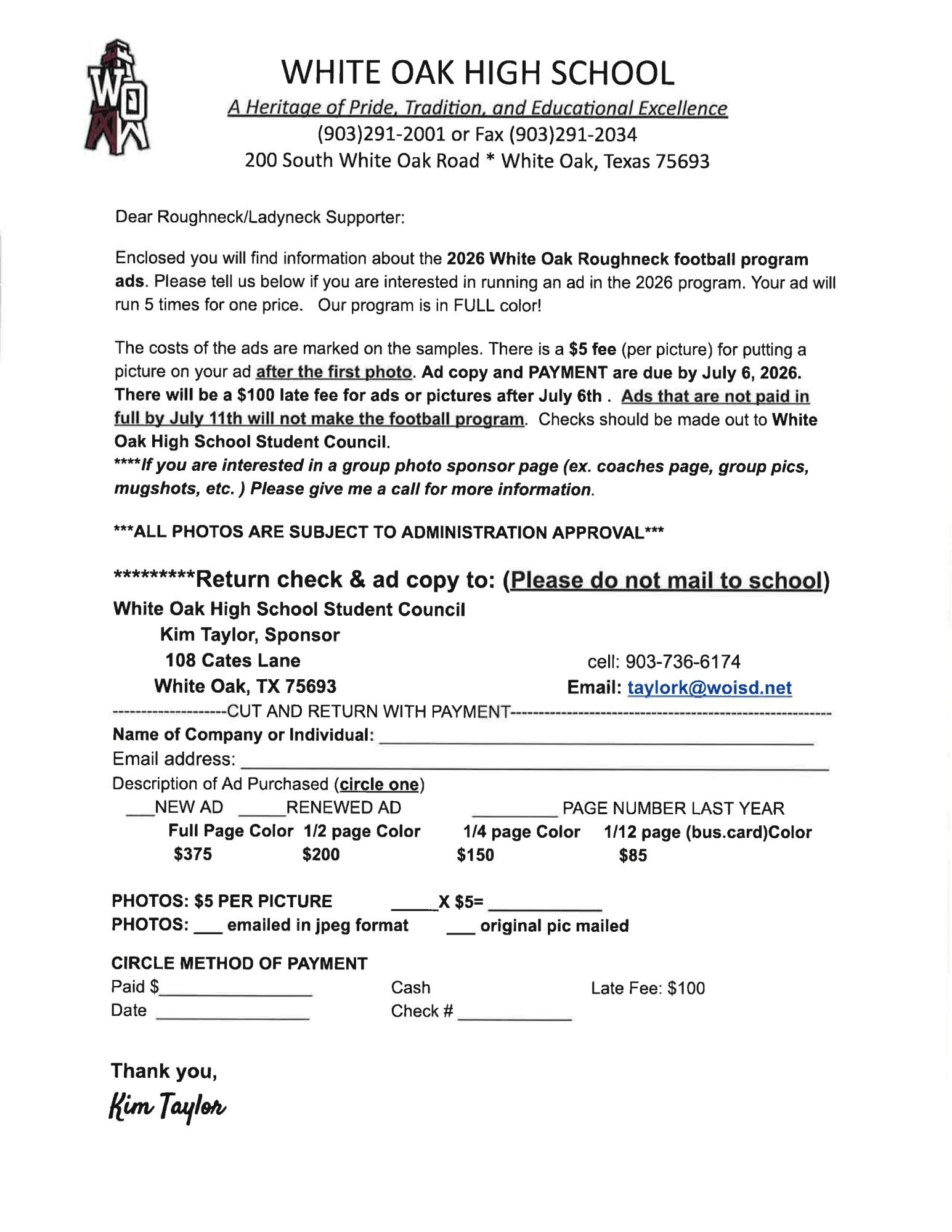 2026 Football Program