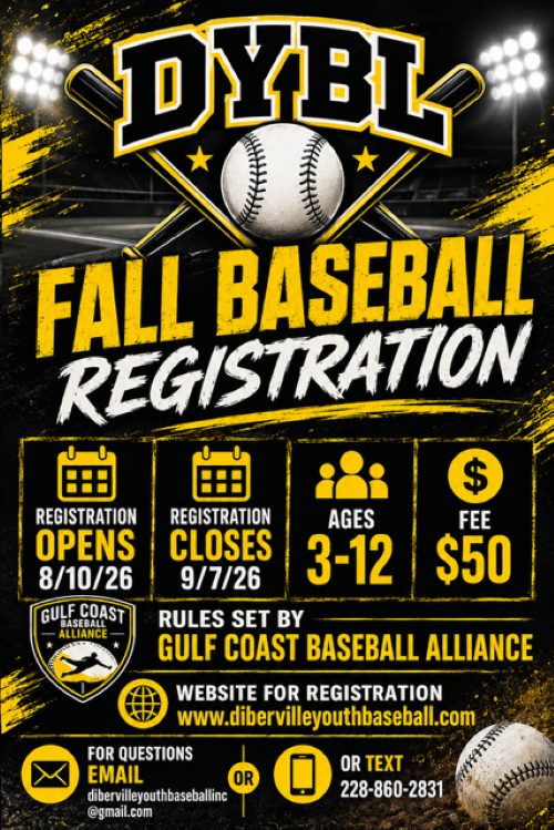 D'Iberville Youth Baseball League Information