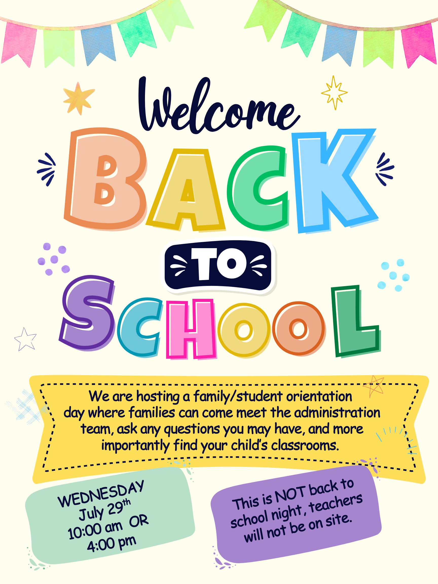 Back To School Orientation/Orientación de vuelta al escuela/