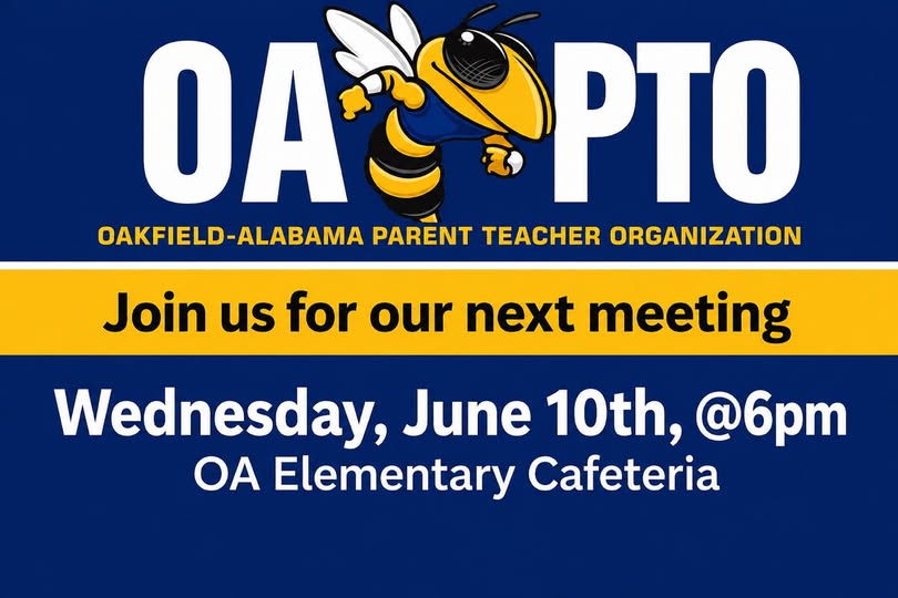 PTO MEETING WEDNESDAY JUNE 10TH  - OA ELEMENTARY CAFETERIA 