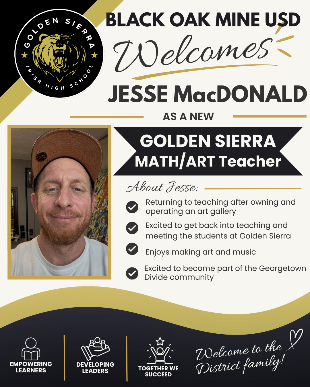Welcoming Jesse MacDonald to Golden Sierra