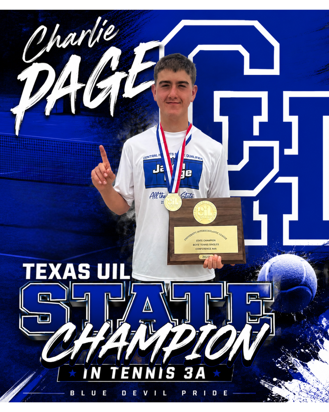 STATE CHAMPION! 🎾 Charlie Page Takes Gold