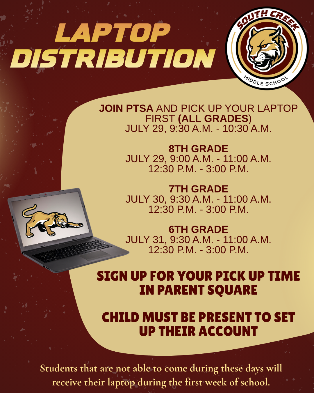 South Creek Laptop Distribution