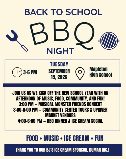 Welcome Back BBQ 9/15 