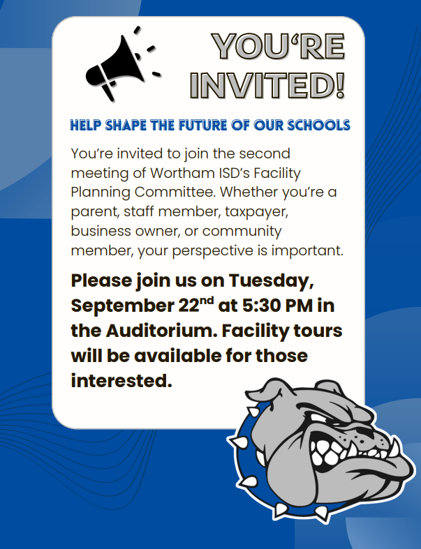 WISD Facility Planning Committee Coming Up Next Week!
