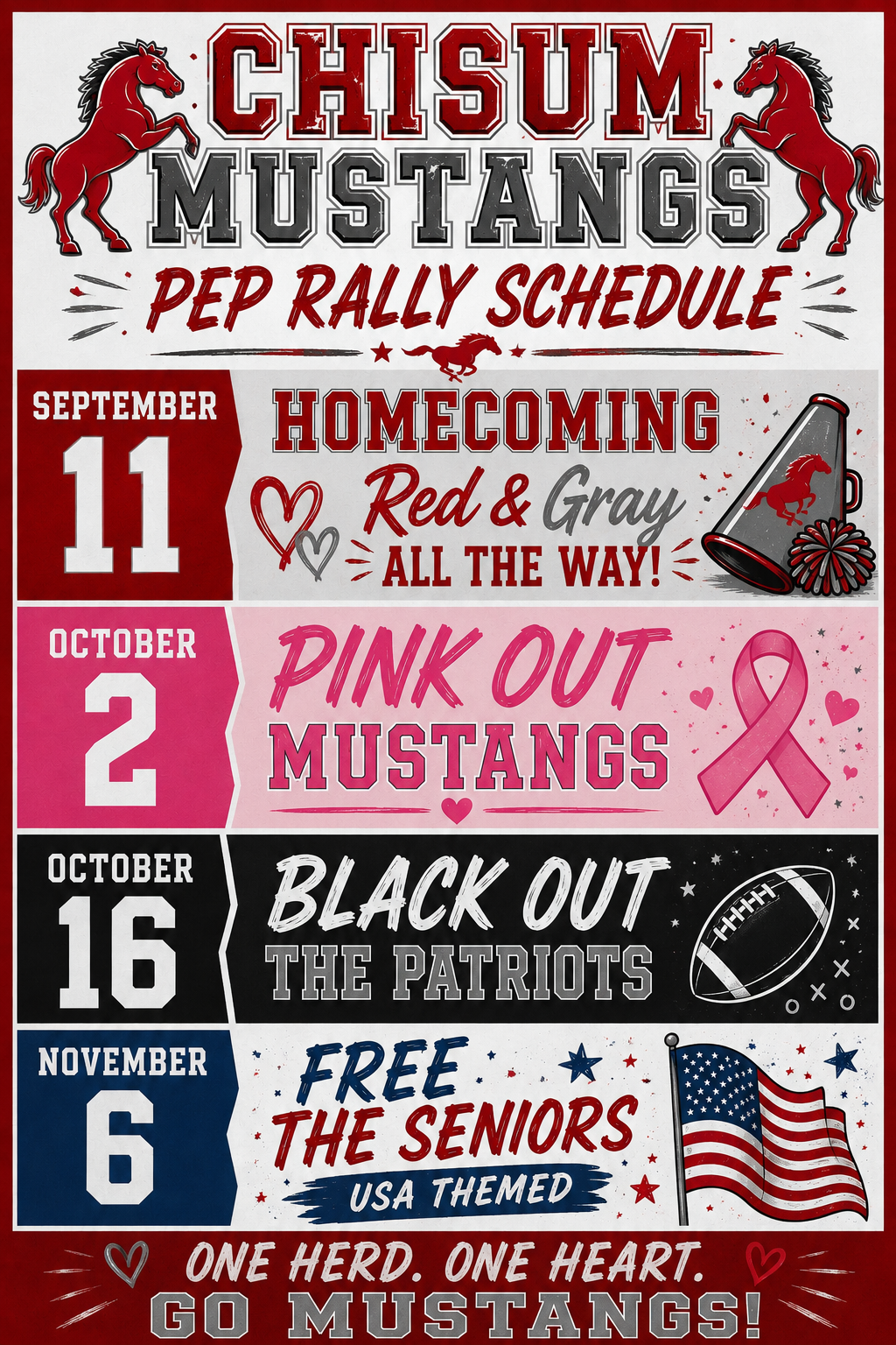 Pep Rally Schedule & Themes