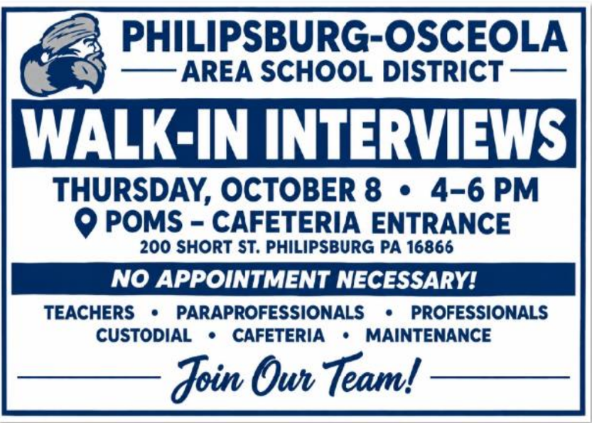 Walk-In Interviews: Thursday, October 8