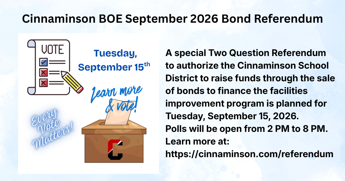 Cinnaminson BOE September 2026 Bond Referendum