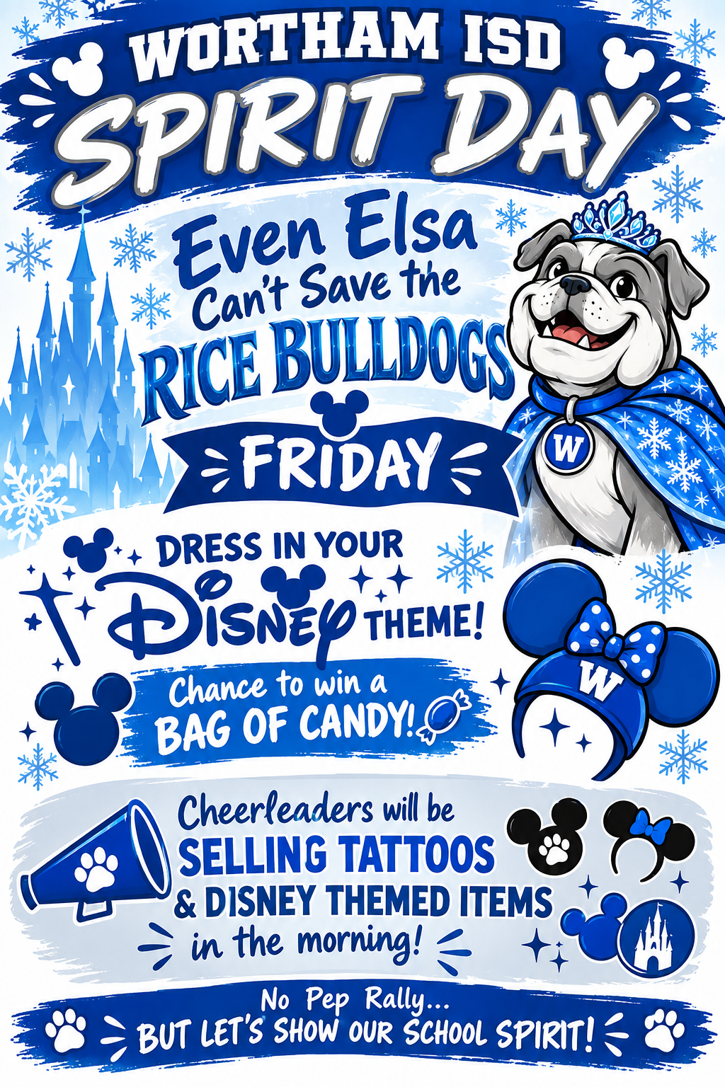 Disney Spirit Day but no Pep Rally Friday