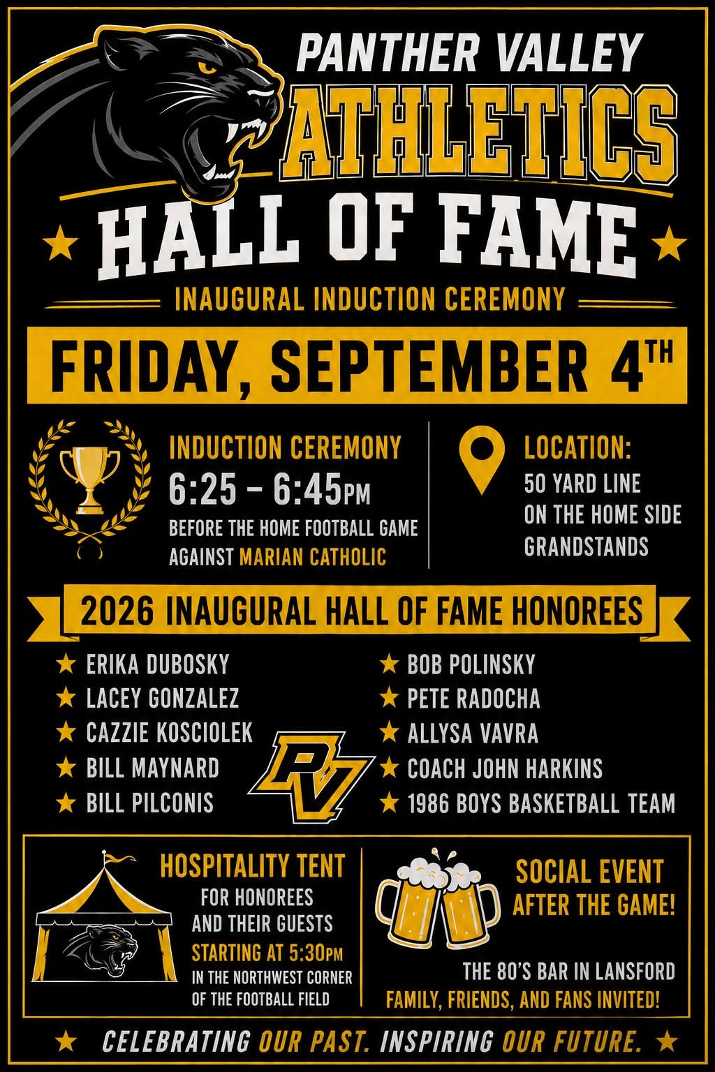 PV Athletics Hall of Fame Induction & PV Football this Friday!