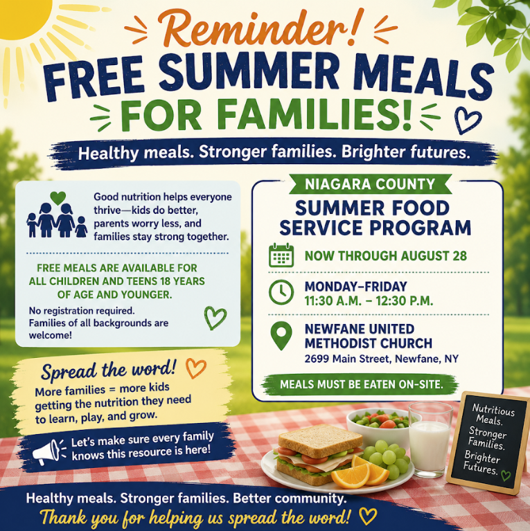 🍎 Free Summer Meals for Kids - reminder! ☀️