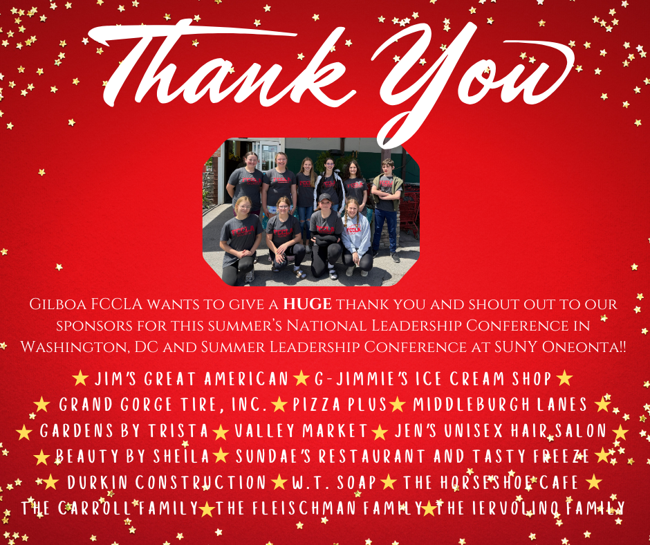 Thank you to GCCS FCCLA National & Summer Leadership Sponsors!