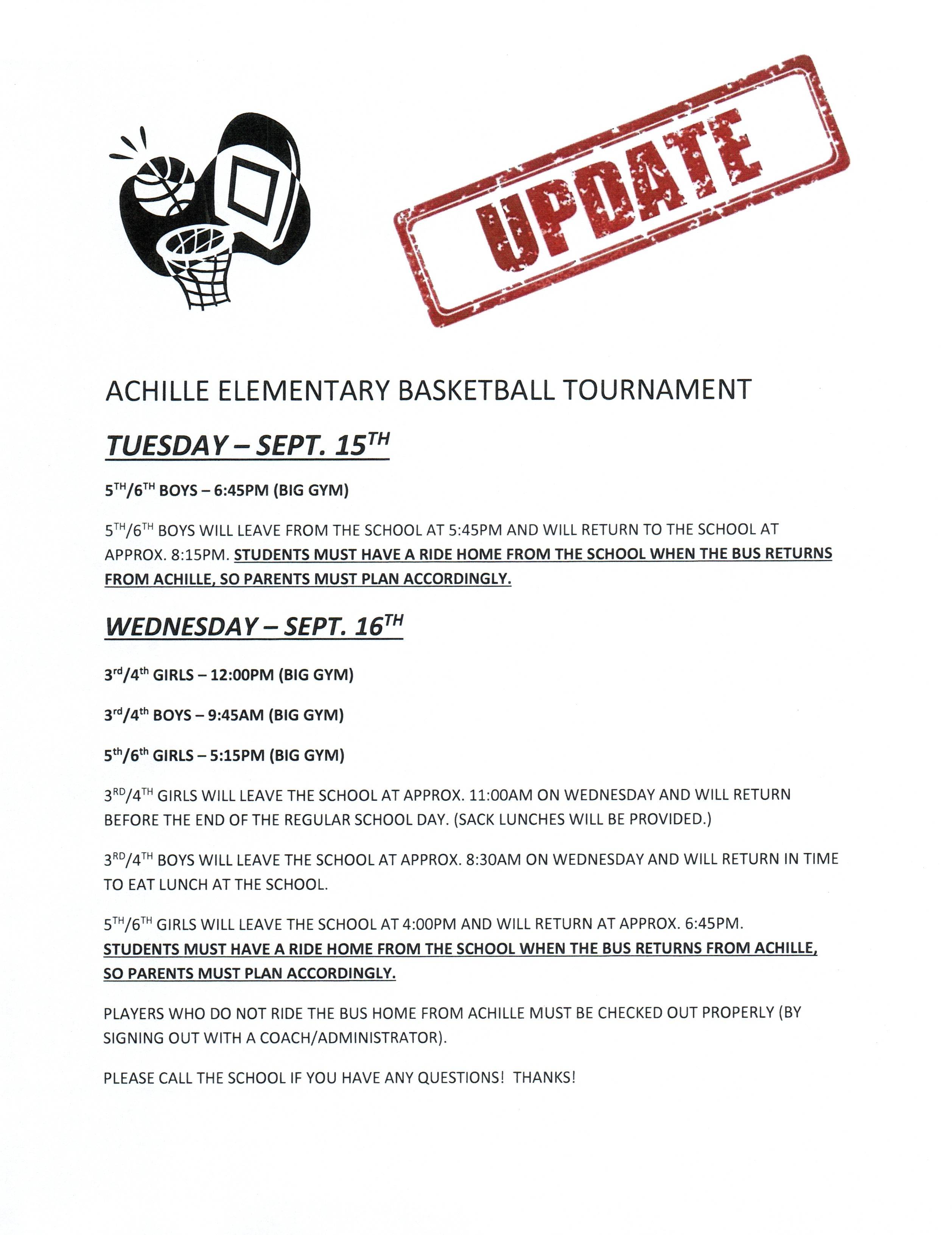 Achille Elementary Basketball Tournament - Day Two and Three