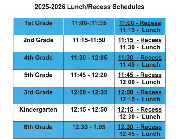 Lunch Schedule