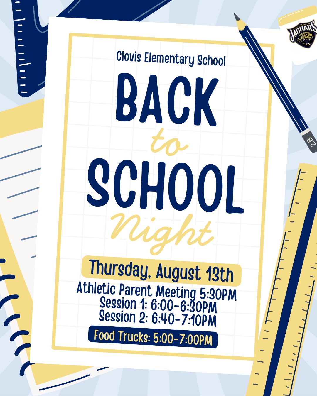 Save the Date! Back to School Night!