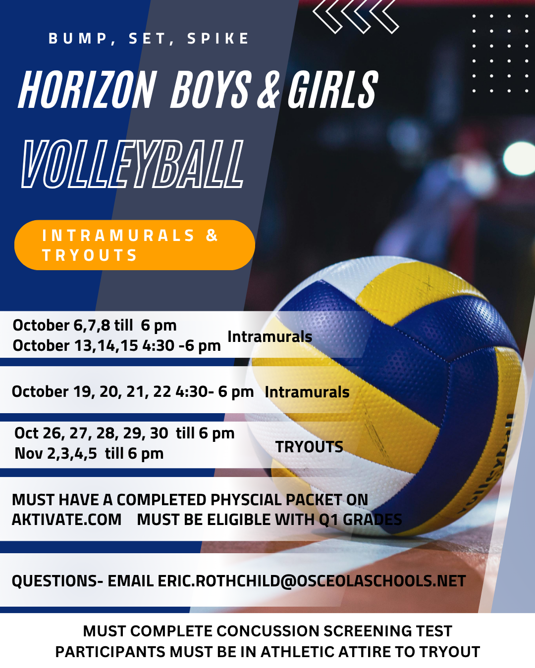 Volleyball Intramurals & Tryouts