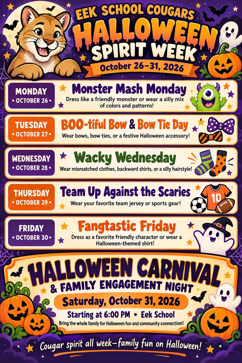 Halloween Week Spirit Activities and Attendance Open Gym