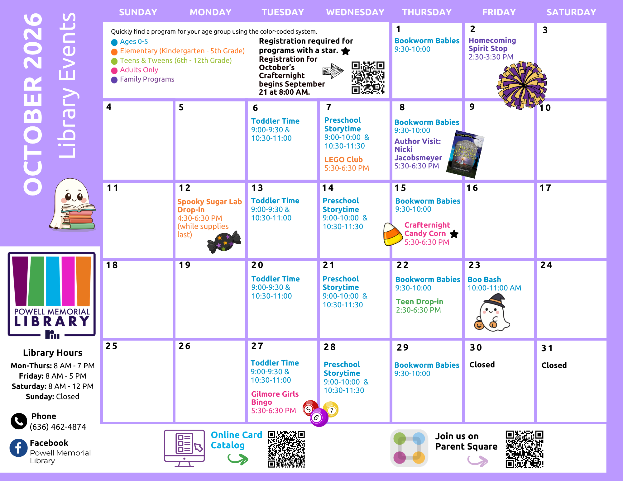 October at Powell Memorial Library
