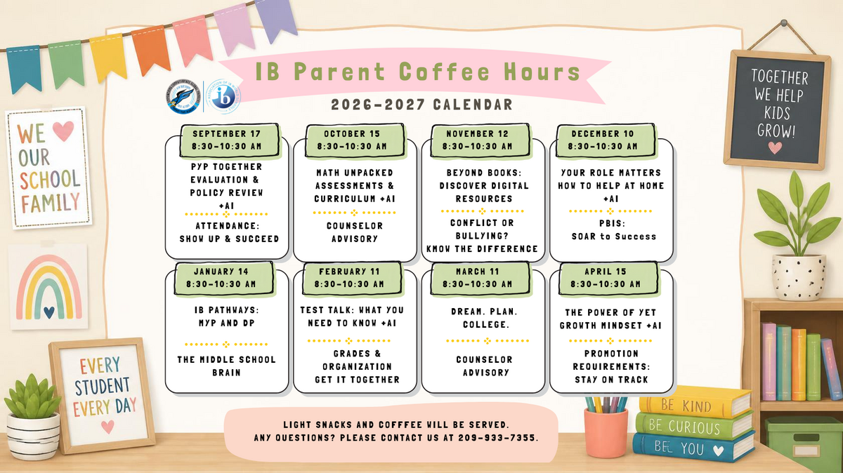 PYA IB Parent Meetings and Coffee Hour Begin Thursday 9/17/26
