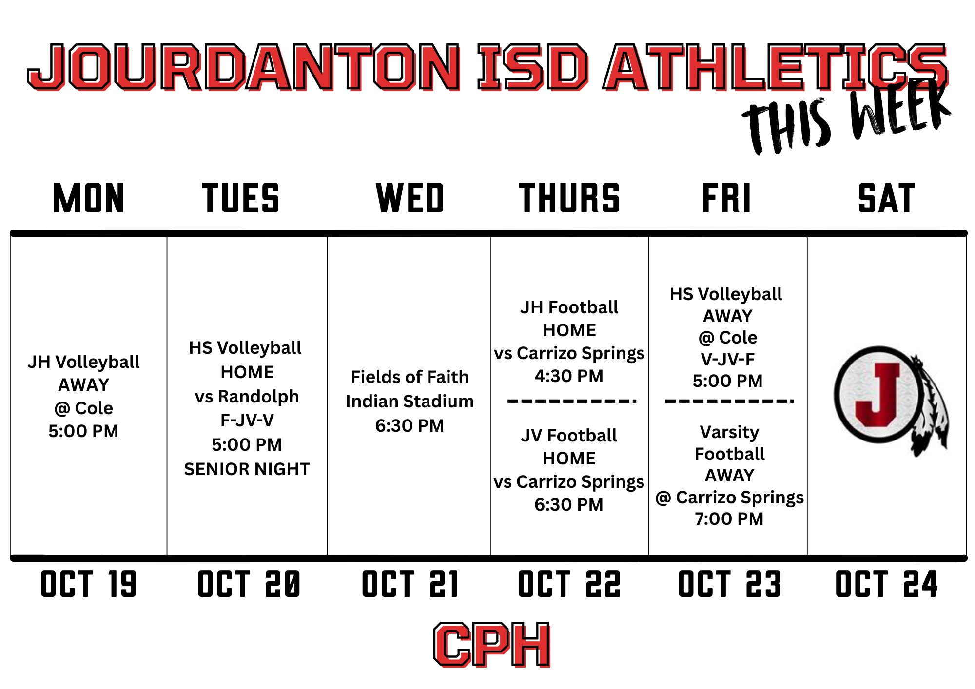 This Week @ JISD Sports