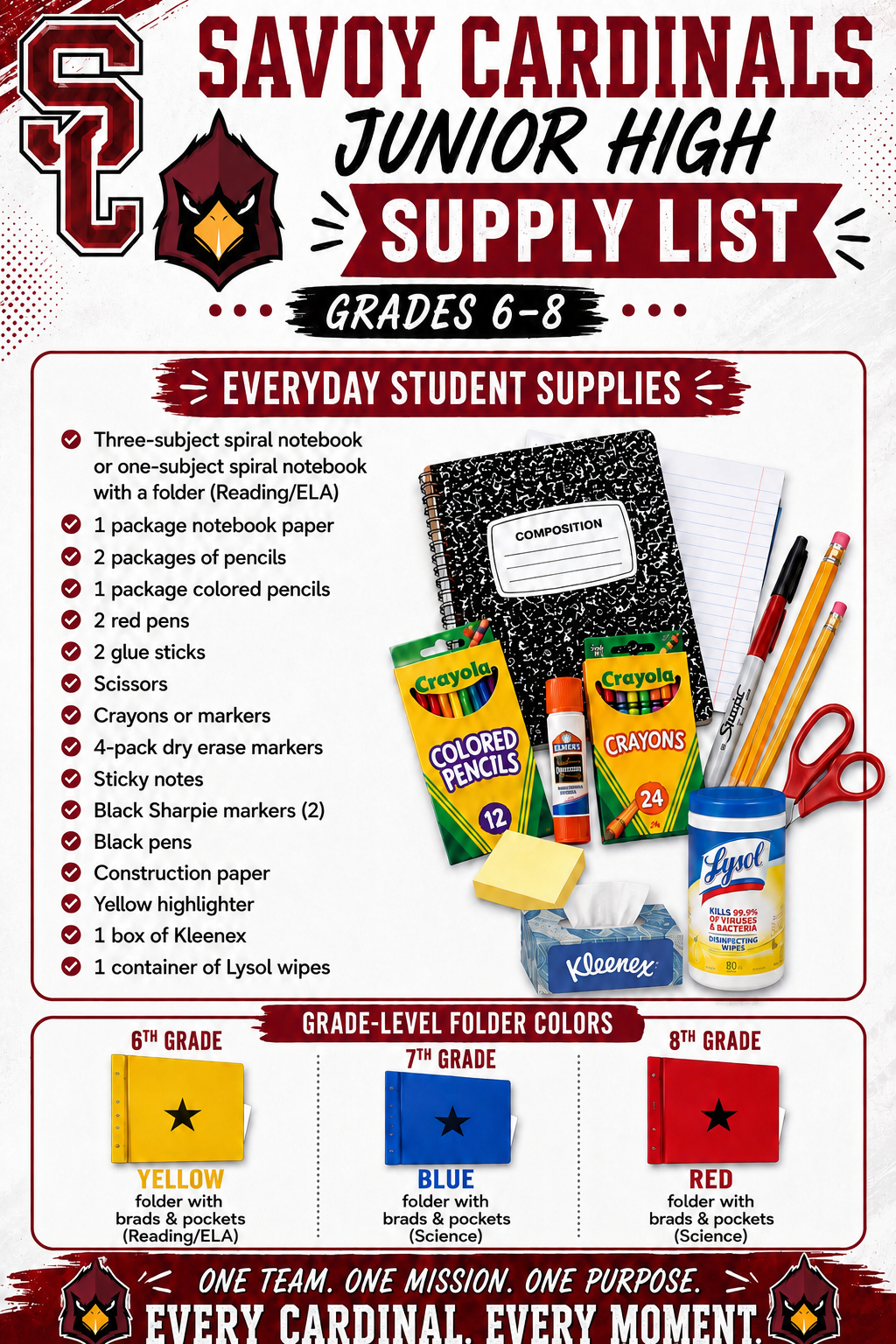 Junior High School Supply List