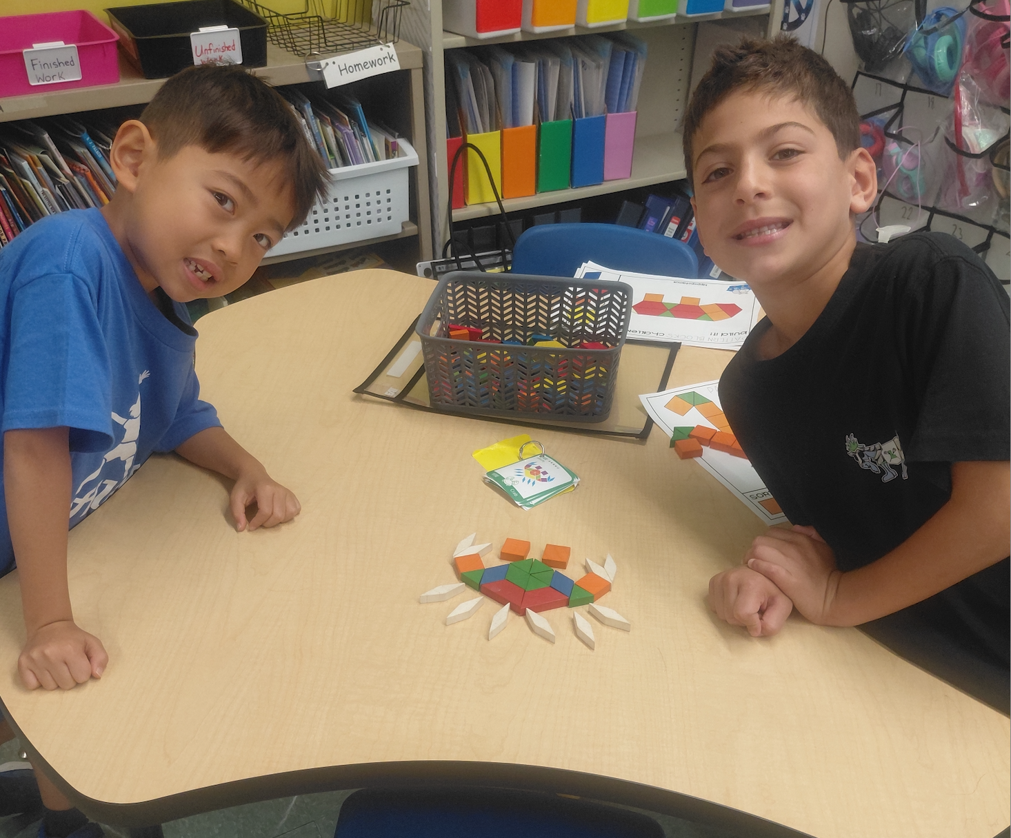 🧩 Learning Through Play: Pattern Blocks & Big Smiles!