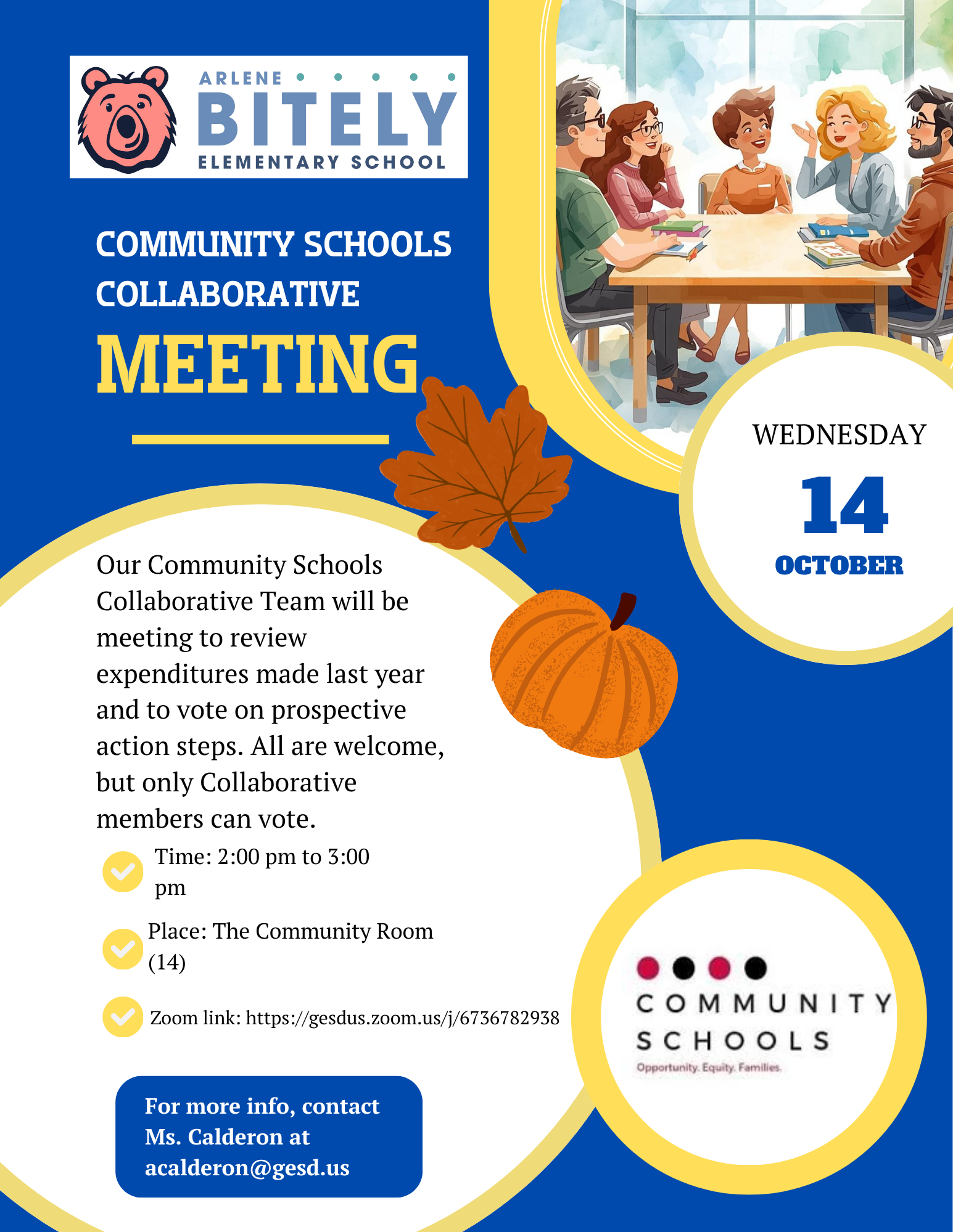 Reminder: Community Schools Collaborative Team Meets Next Week!