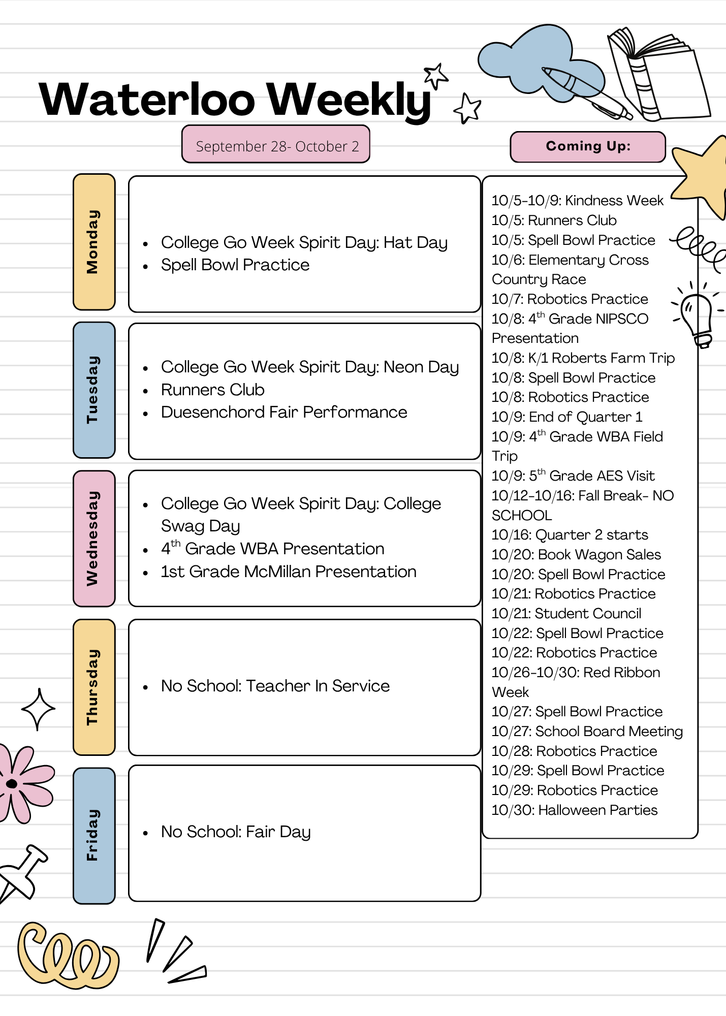 Waterloo Weekly and Library Happenings for October