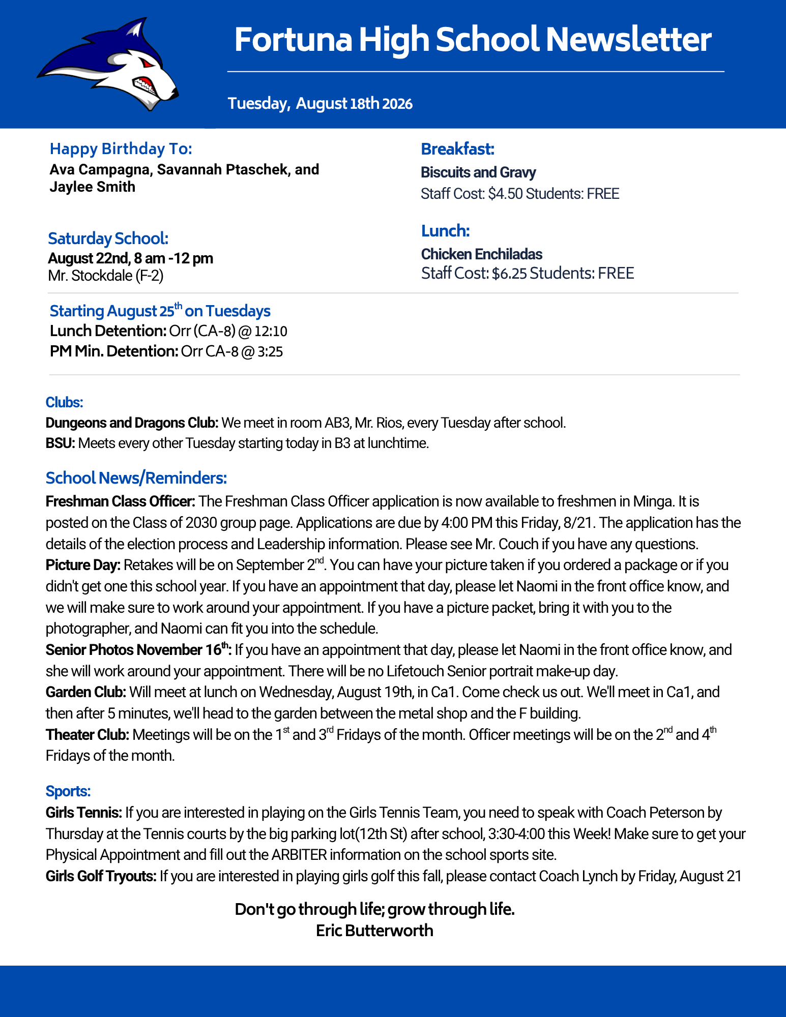 Bulletin 08/18/2026