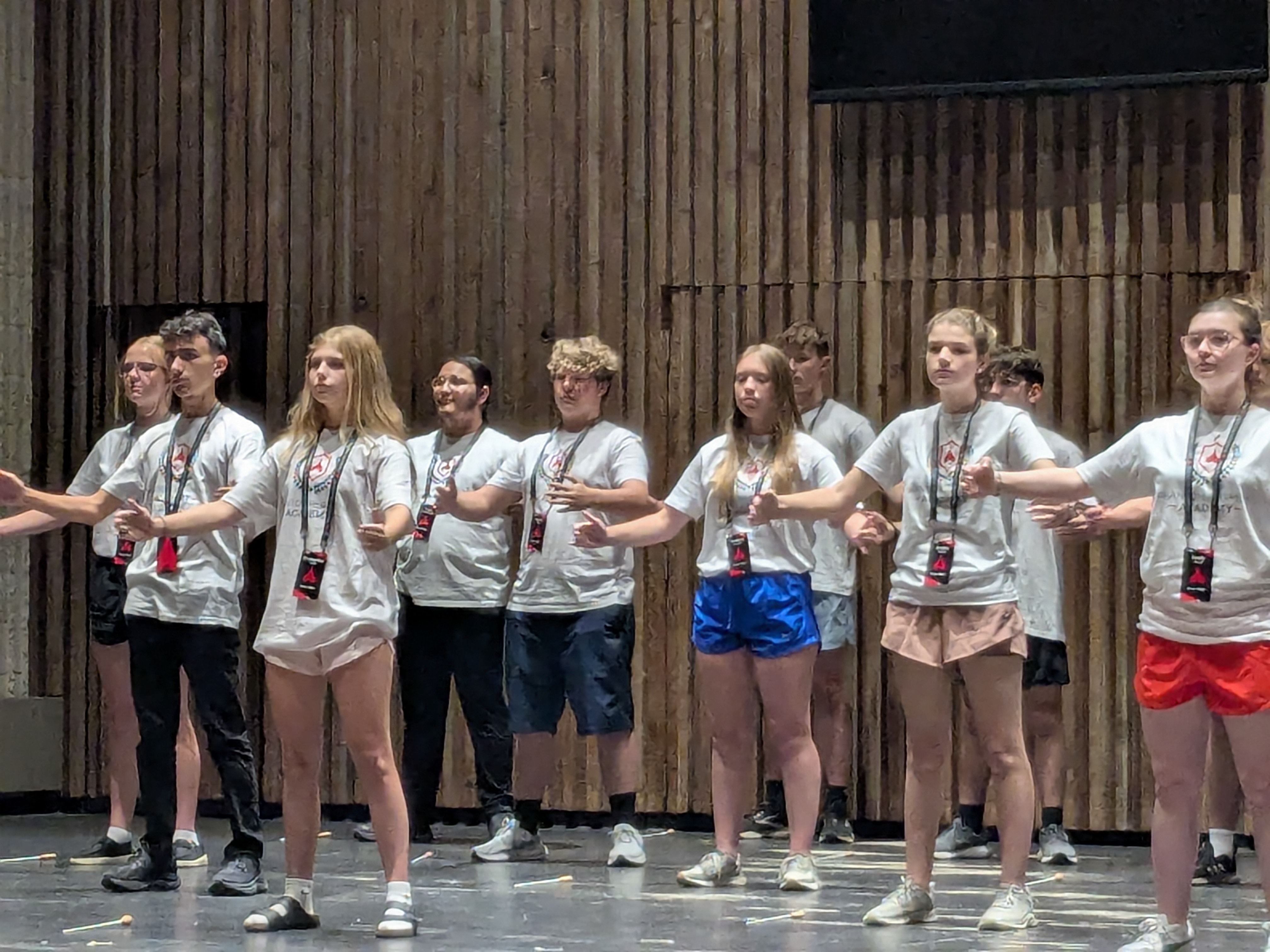Austin Adkins onstage at conductor camp at University of Akron