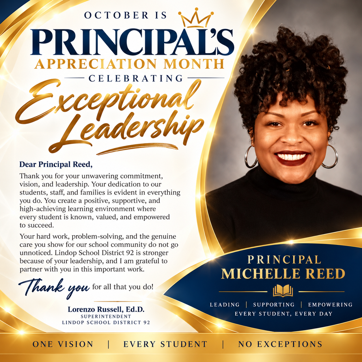 October is officially recognized as National Principals Month