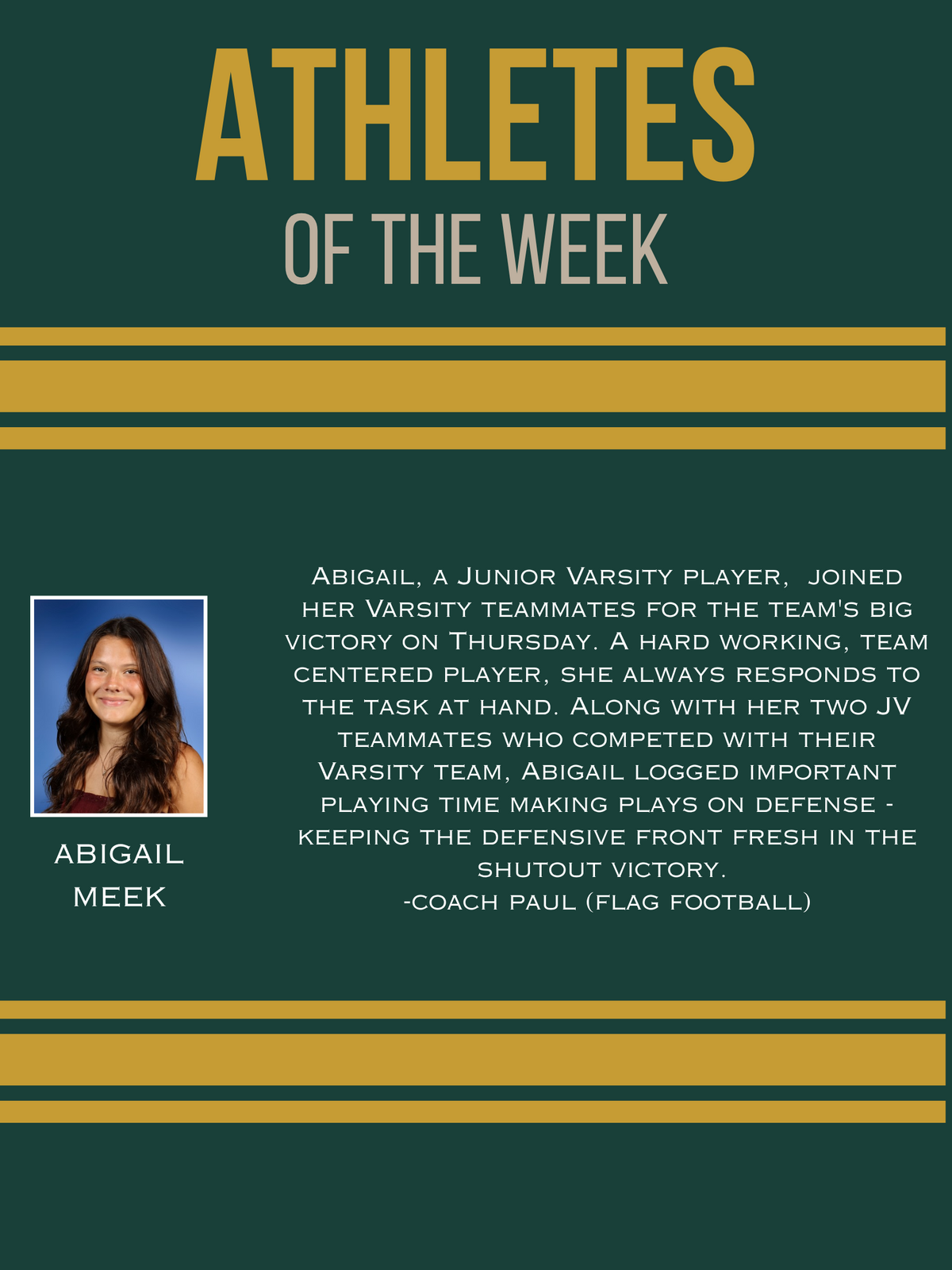Athletes of the Week