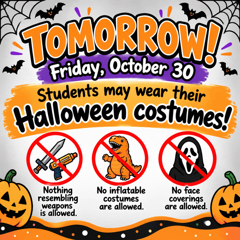 Brunson - Note about costumes tomorrow