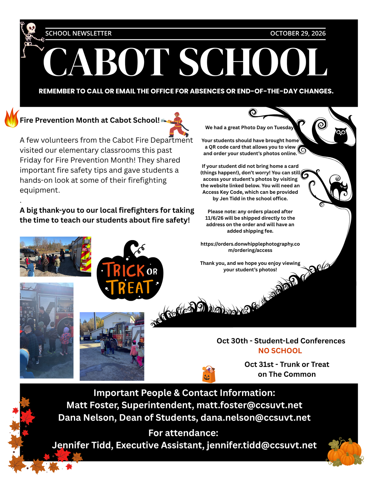 Newsletter for October 29th