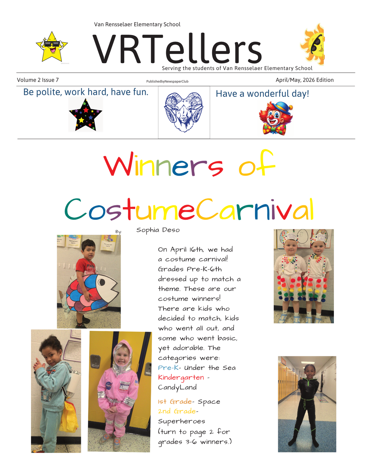 Van Rensselaer Student Newspaper: April/May Edition Now Available
