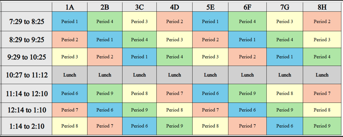 Carmel High School Schedule - 2026-2027 