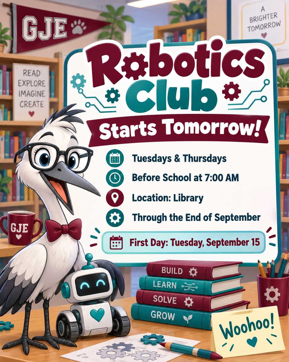 Robotics Club Starts Tomorrow!