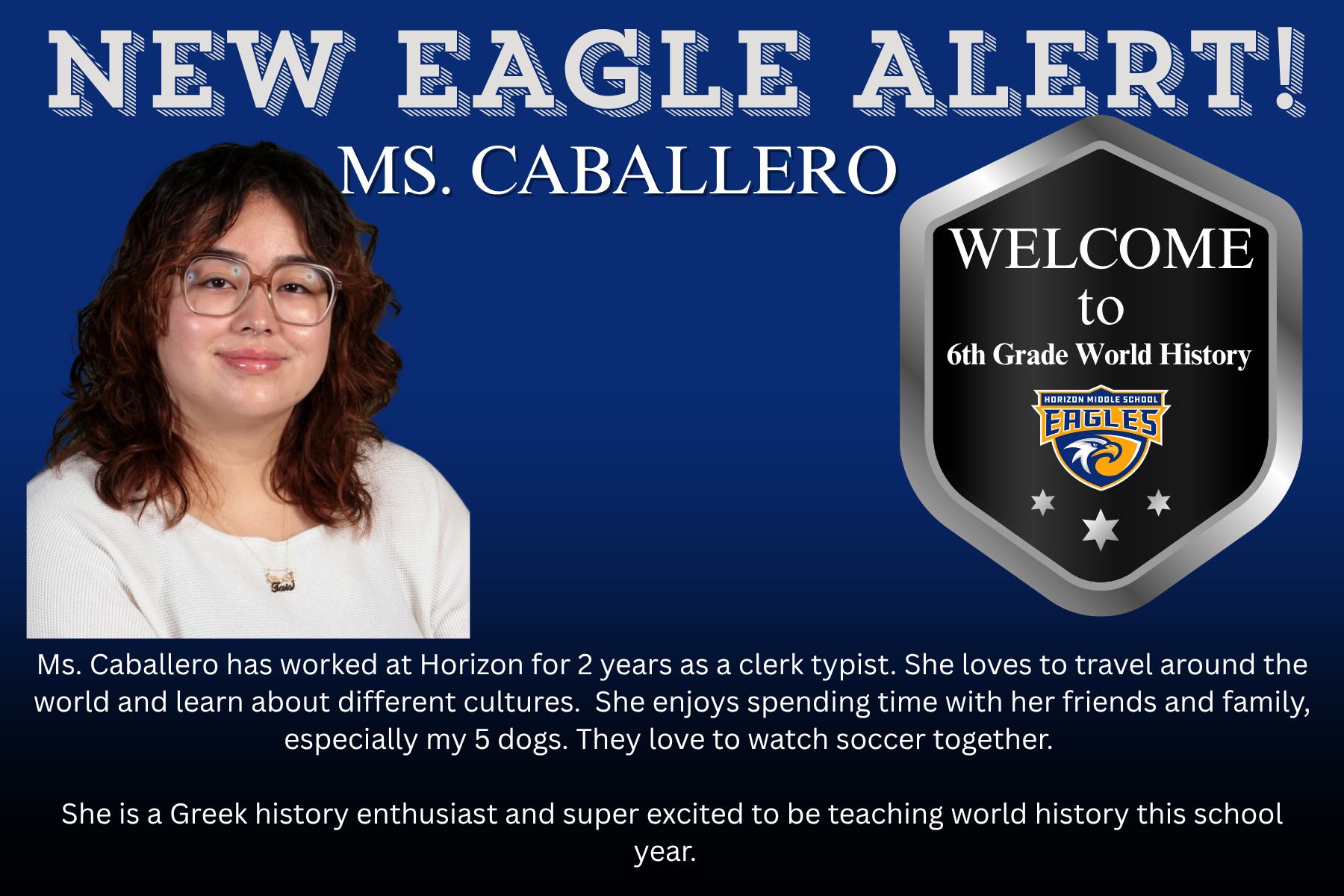Welcome Ms. Caballero