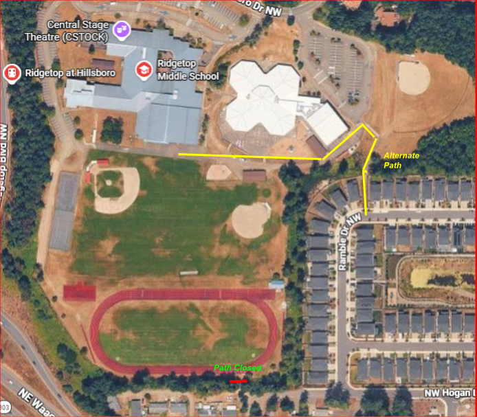 Gate Entrance to Ridgetop From Track Closes June 8th