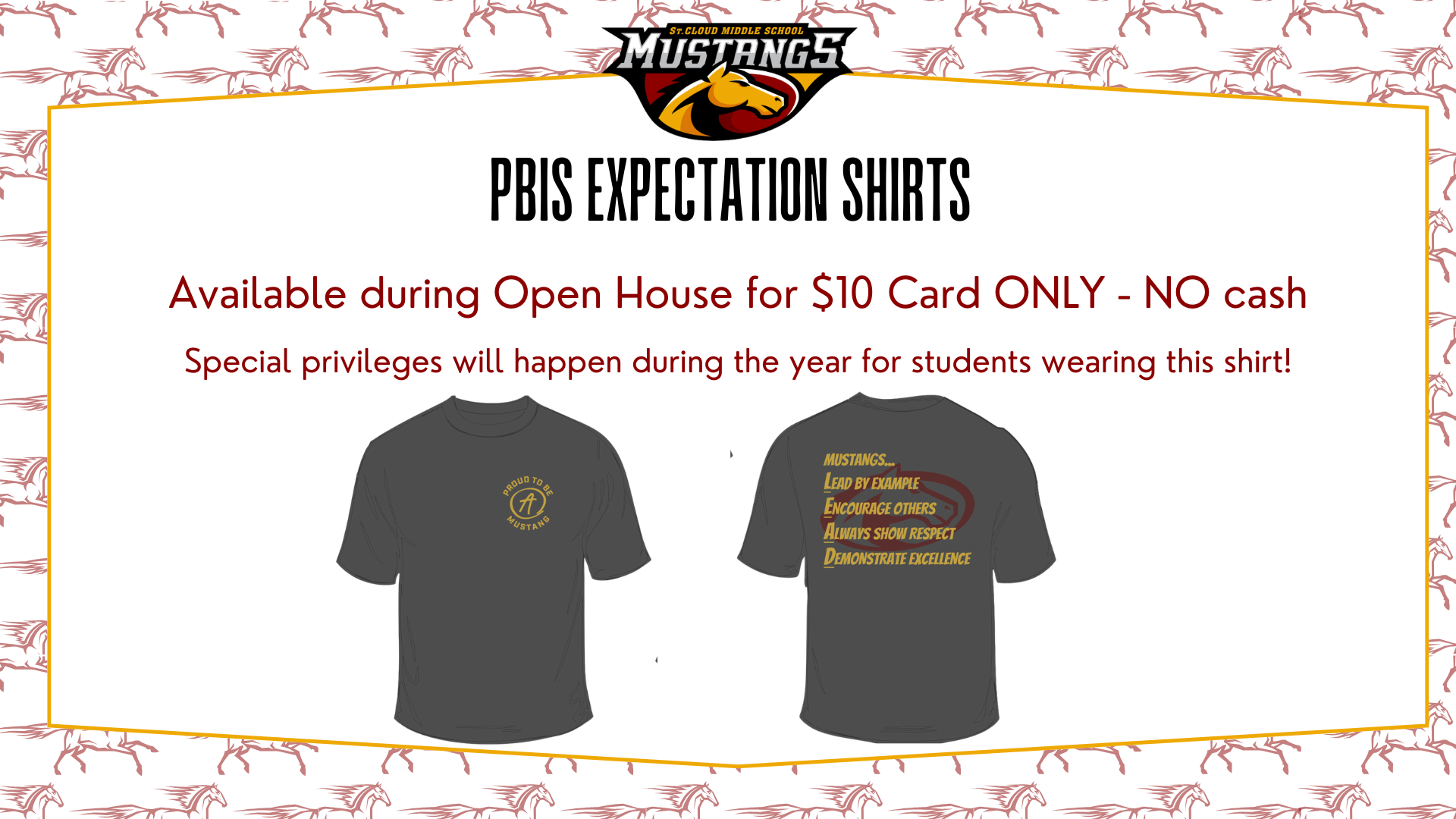⭐PBIS Expectation Shirts on Sale During Open House