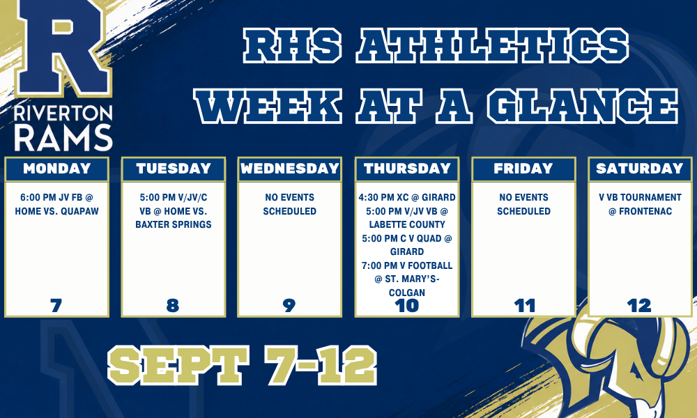 RHS Athletics Week at a Glance 9/7 - 9/12