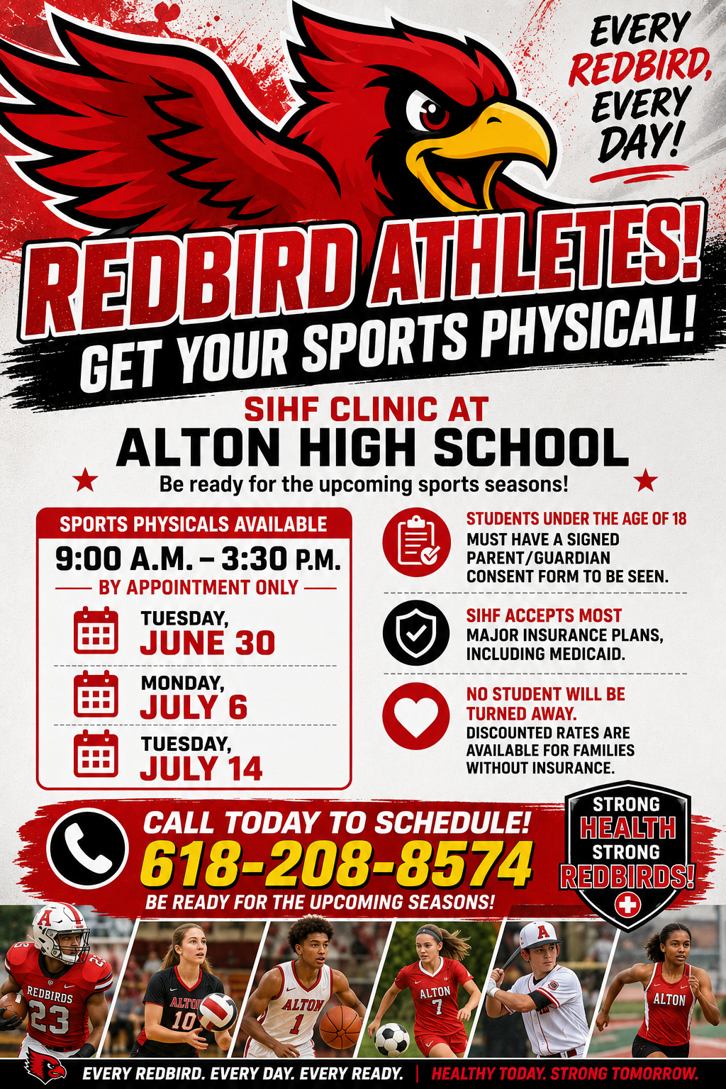 Redbird Athletes—Don't Wait! Get Your Sports Physical Before the Season Starts! 
