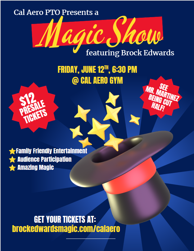 📢Coming Soon to Cal Aero - Brock Edwards Magic Show on Friday, June 12th @ 6:30 PM 🎫🪄