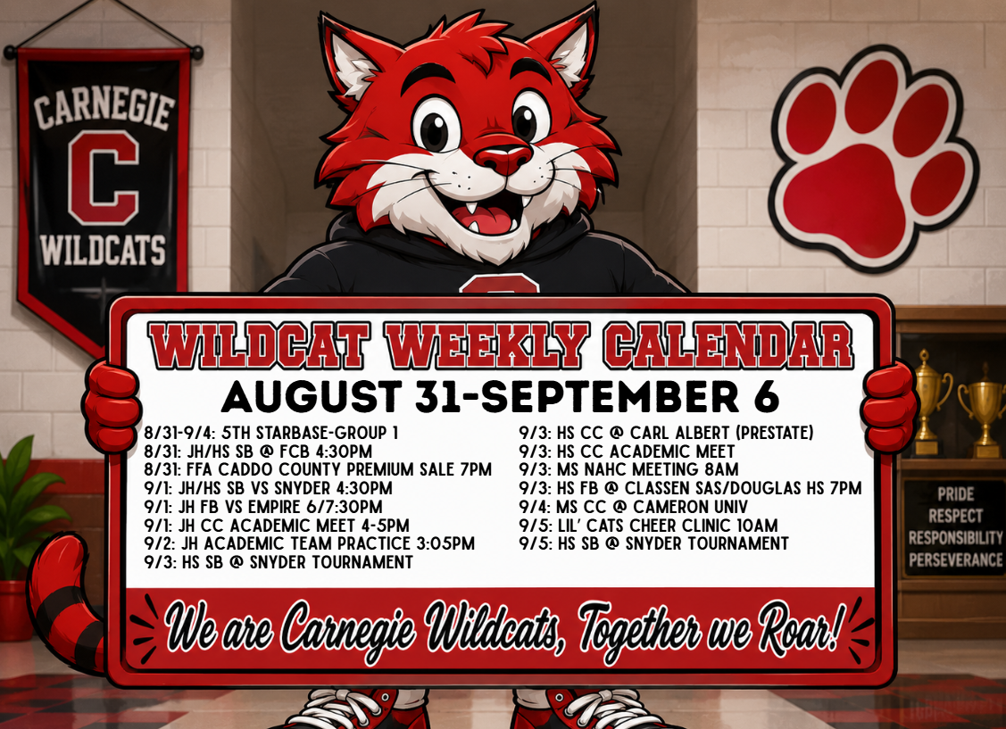 Weekly Activities Calendar: August 31-September 6